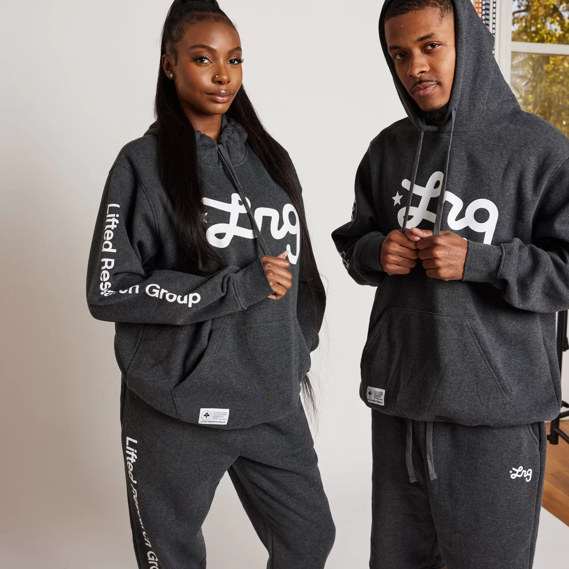 Hombres LRG Pantalones Deportivos Tipo Jogger Con Texto Levantado